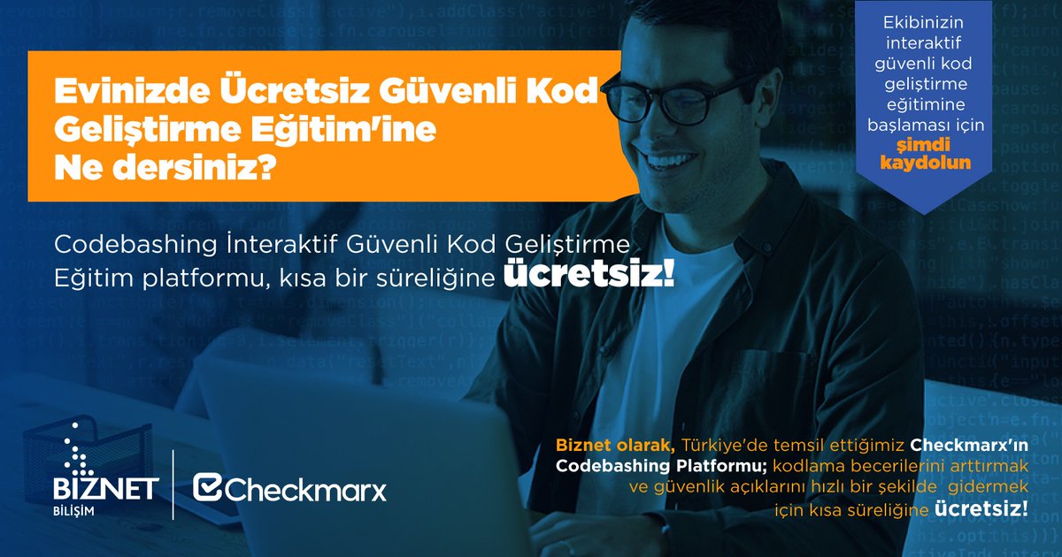 Cyberwise_TR's tweet image. Ekibinizin interaktif güvenli kod geliştirme eğitimine başlamak için hemen şimdi kaydolun: cutt.ly/nyYMSM9
#Biznet #Checkmarx #Codebashing