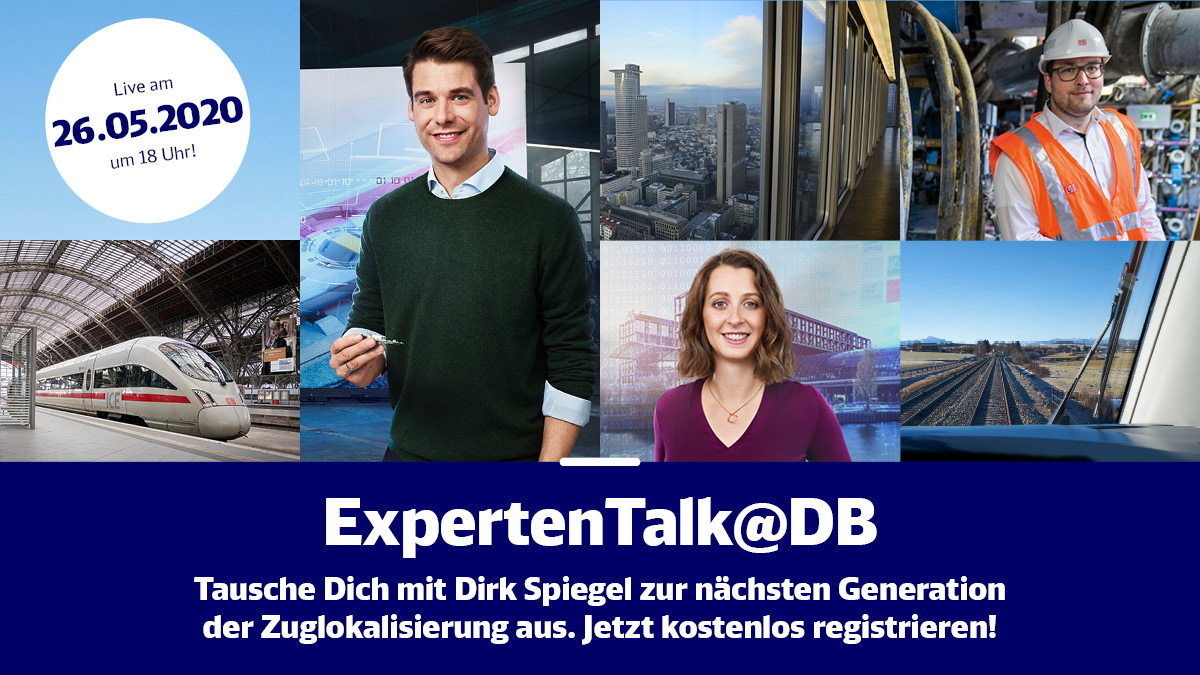 Sei bei unserem ExpertenTalk@DB dabei und erhalte einen realen Einblick in die #Zuglokalisierung. Unser Fachexperte erklärt, wie diese in der Zukunft aussehen kann und welche Chancen damit verbunden sind. Jetzt Termin vormerken: deutschebahn.com/webinar-zuglok…