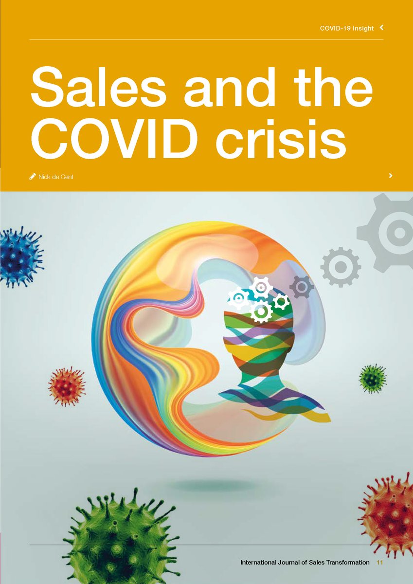 30+ pages on how Sales can best respond to COVID contributed by Harvard, London Business School, Cranfield and other thought-leaders. journalofsalestransformation.com use code ijost20 for FoC subscription.