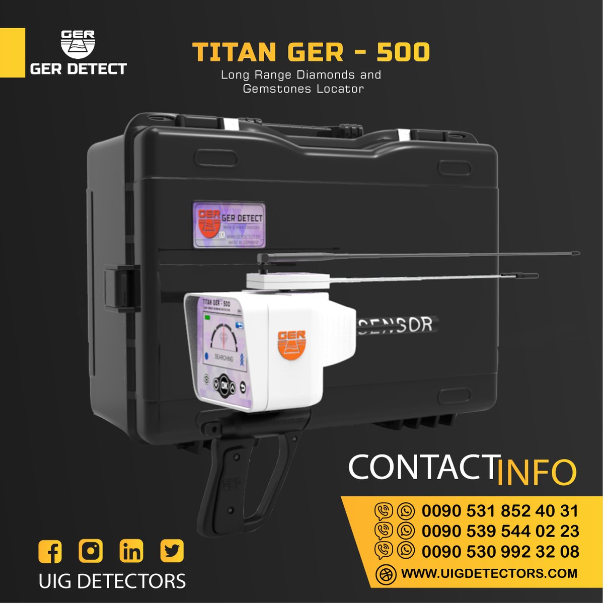 UIGDETECTORS's tweet photo. #diamond detector long range #gold locator #underground metal detector #gold #diamond #detector
#uigdetectors #gerdetect
visit: https://t.co/a67uAxXfNc https://t.co/tL3Zbbk9h5