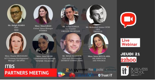 wimbeetech1's tweet photo. ITBS organise le webinar #PartnersMeetings et invite notre notre Global Talent Manager, Manel Jrad.
Soyez au rendez-vous le jeudi 21 mai à 22h00
#Wimbee #ITBS #Partnersmeeting #Live #BeyondExpertise
Lien: https://t.co/wNW7P5ESDJ https://t.co/2uvHTfRrw6