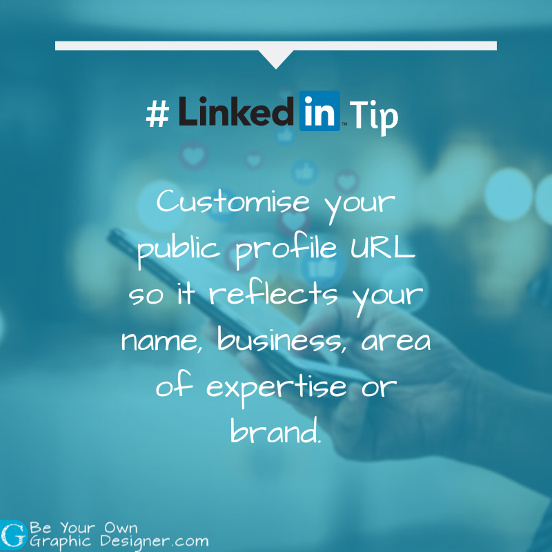 BYOGD's tweet photo. Customize your public profile URL so it reflects your name, business, area of expertise or brand. #BYOGD #LinkedinTip #DesignwithCCC https://t.co/bLUS2DzVEu