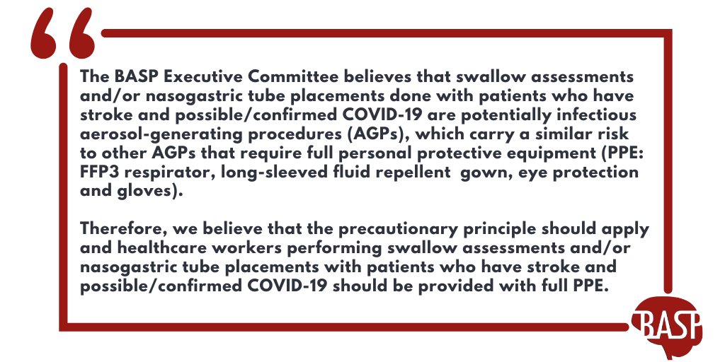 BIASPstroke's tweet photo. BASP statement about AGPs &amp; #PPE following the 5-nations stroke call on 18 May https://t.co/ez5nIw3twQ #COVID_19 @BAPEN @RCSLT @BleedingStroke @BDA_Dietitians @theRCN @ASPENWEB @NNNGUK @RCPLondon @MeadGillian @UCLStrokeRes @MLDharmasiri @DrTerryQuinn @Deborah71247971 https://t.co/4NluZtOia0