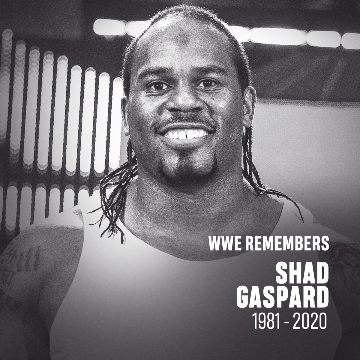 WWEIndia's tweet photo. WWE is saddened to learn that former WWE Superstar Shad Gaspard has passed away at the age of 39. WWE extends its condolences to Gaspard’s family, friends and fans. https://t.co/cQDlDgQCHh