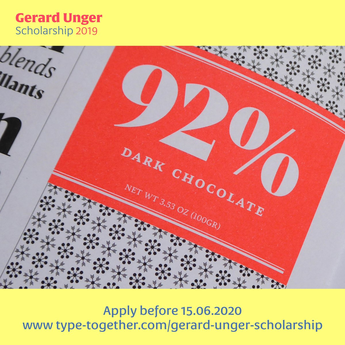 If you’ve developed a typeface in the past two years, submit it for our Gerard Unger Scholarship, even if it’s unfinished. We are looking for your fresh and inspiring ideas with no limitations on styles, scripts, or visual approach. type-together.com/gerard-unger-s…