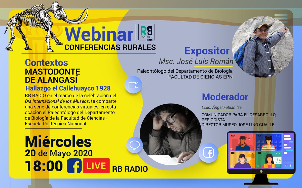 RBRADIOEC's tweet photo. #DíaInternacionalMuseos │Sigue esta conferencia por RB RADIO y suscríbete👍
Miércoles 20 de Mayo / 18:00 https://t.co/VN8g6Vq7NI