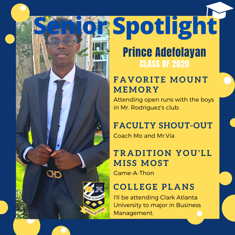 MountToday's tweet image. SENIOR SPOTLIGHT: Highlighting the #Classof2020.  
#SchoolsInSession #DistanceLearning #TheMount #AllBoys #Grades6through12
✔️Chromebook💻
✔️No uniform👔
✔️Home🏡