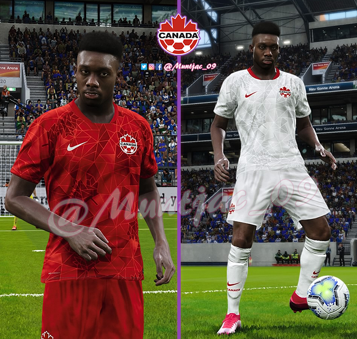 Muntjac_09's tweet photo. Canada kits 2020-21 (Beta 1) #Canada #eFootballPES2020 @officialpes @EditemosPES @EditemosPES_BR 

Kit by @Muntjac_09 https://t.co/mbpWO3d1Uy