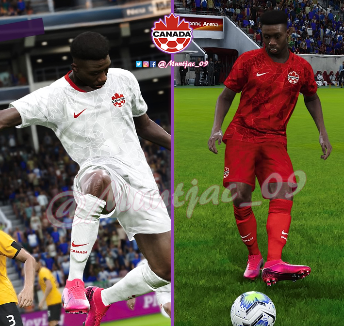 Muntjac_09's tweet photo. Canada kits 2020-21 (Beta 1) #Canada #eFootballPES2020 @officialpes @EditemosPES @EditemosPES_BR 

Kit by @Muntjac_09 https://t.co/mbpWO3d1Uy