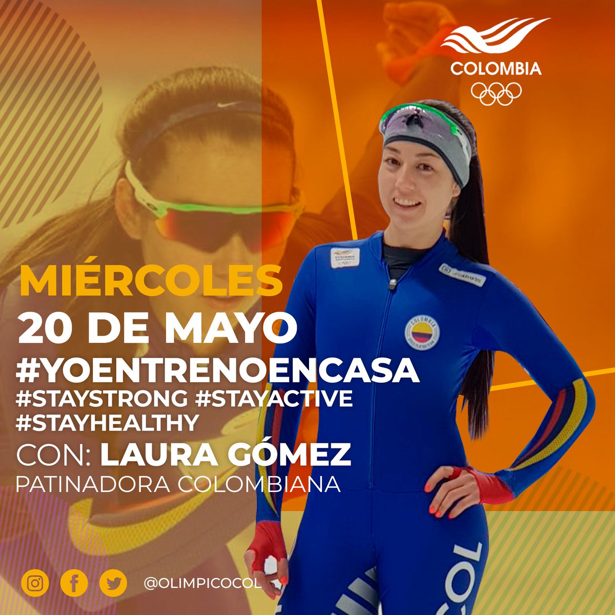 ❄️Atentos que hoy la atleta olímpica <a href="/laugomezq7/">Laugomezq7</a>, será nuestra entrenadora para una nueva rutina de #YoEntrenoEnCasa, 🏡👏👏
