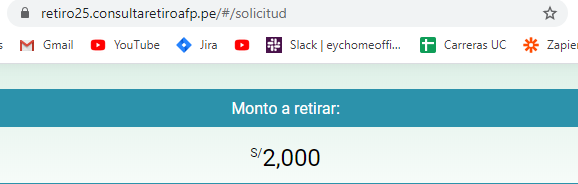 sergiotafurd's tweet photo. Trato de solicitar el retiro del 25% (S/4,300), pero me sale que solo puedo retirar S/2,000. Sres de las AFPs  ¿Qué está pasando? mis fondos son mucho más. #AFP  #afphabitatteinforma https://t.co/RP2VEKnbrh
