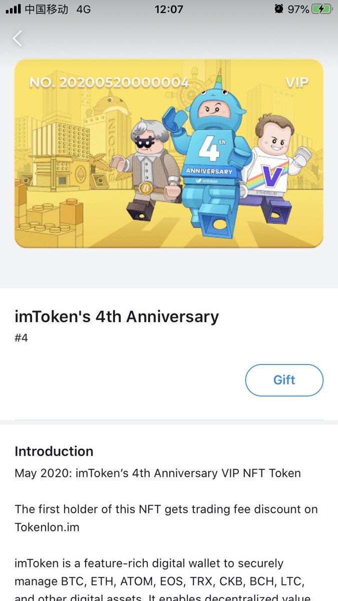 SetProtocol's tweet photo. It's @imTokenOfficial's 4th birthday and to celebrate we're giving away 5 VIP NFT tokens that gives users of Tokenlon a 20% trading fee discount!

Simply like and retweet this tweet and we'll reach out to the winners in 24 hours! https://t.co/qoZWZEzcFS
