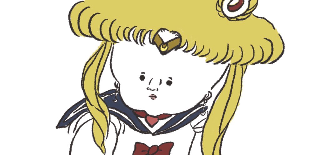 sailor moon ,tsukino usagi sailor senshi uniform sailor collar blue sailor collar twintails blonde hair white background red bow  illustration images