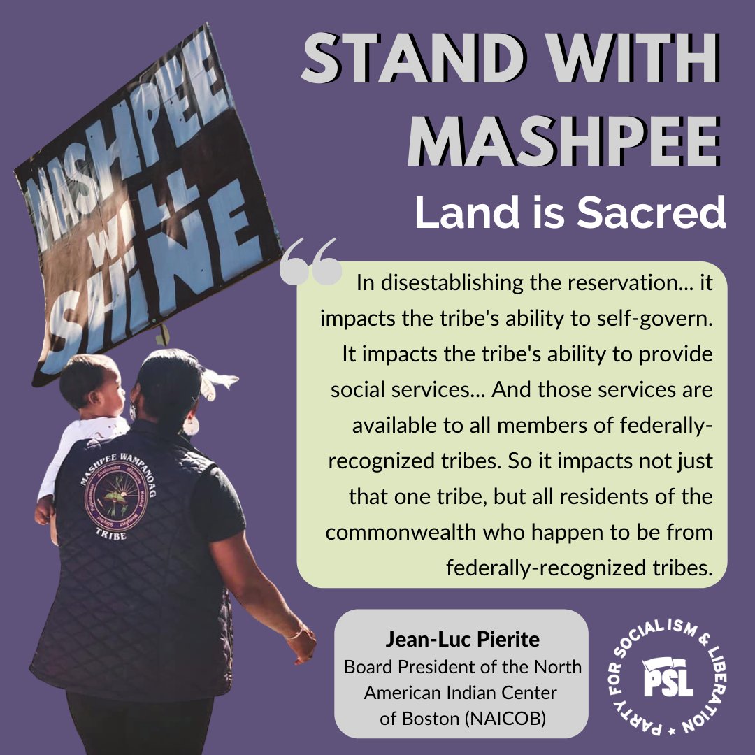 #standwithmashpee

Today on May 20, 2020 at 10 am, a federal judge will hear arguments for and against the decision to disestablish the Mashpee Wampanoag tribe’s reservation. The decision could have devastating impacts on tribal sovereignty.

Call the number below to listen: