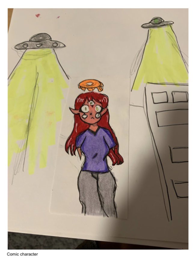 EIelementaryart's tweet photo. RCK 5th graders Isabella Feliz, Vivian Rossa, Lila Centuro, and Danna Perez created their own original comic characters! #eifinearts @EIFineArts @RCKeipride @eischools https://t.co/HBkYYvoF1f