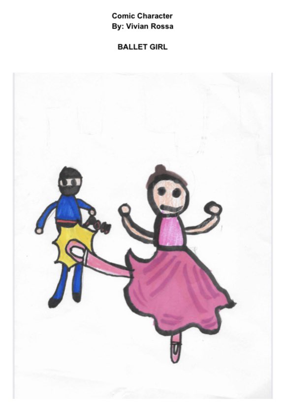 EIelementaryart's tweet photo. RCK 5th graders Isabella Feliz, Vivian Rossa, Lila Centuro, and Danna Perez created their own original comic characters! #eifinearts @EIFineArts @RCKeipride @eischools https://t.co/HBkYYvoF1f