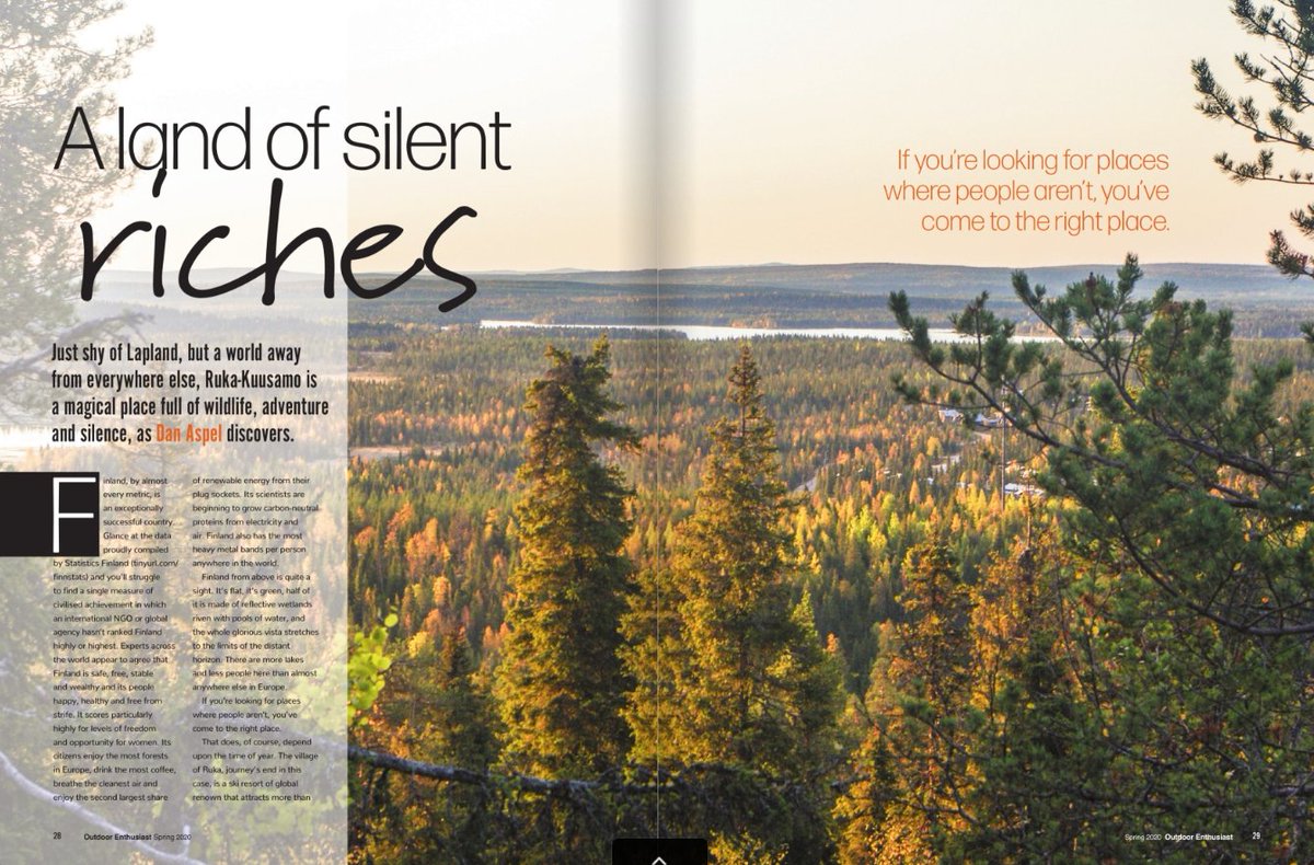Just shy of Lapland, but a world away from everywhere else, Ruka-Kuusamo is a magical place full of wildlife, adventure and silence. 

Read free 👉 oe-mag.co.uk/imag/oespring2…