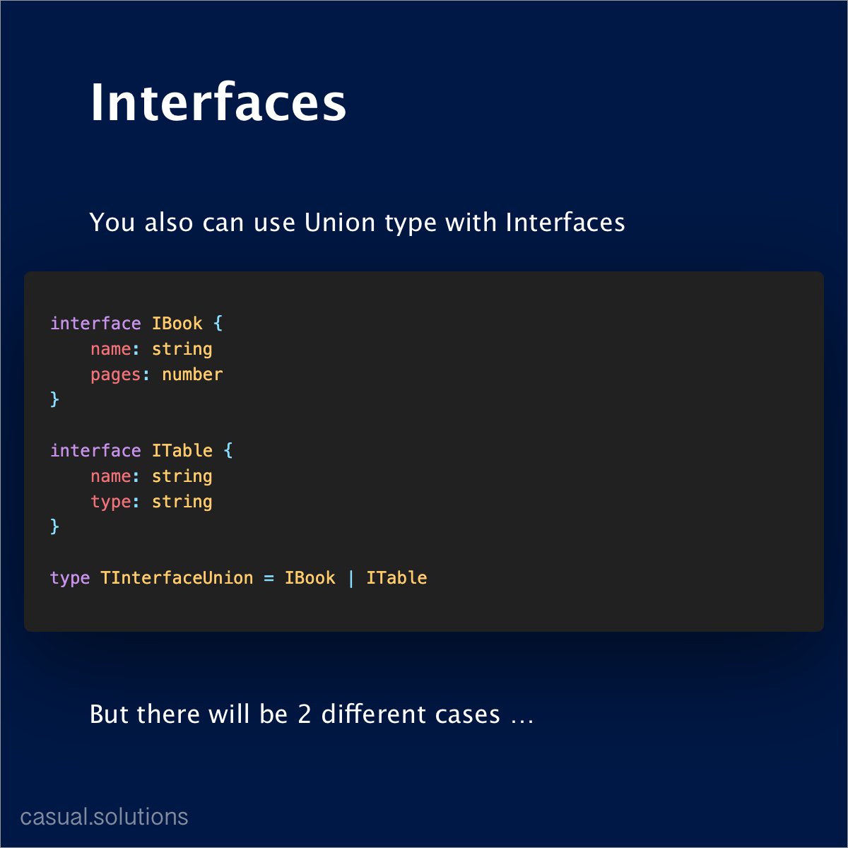 casualdots's tweet photo. Sometimes union type in #typescript may be too complex to understand. I hope my slides will help you to understand how it works.
See full slides at: 
https://t.co/3c4KWwa7PM

#react  #frontend  #webdev  #javascript  #dev  #coder  #code #nodejs  #programming  #developer  #coding https://t.co/CryNJrqguD