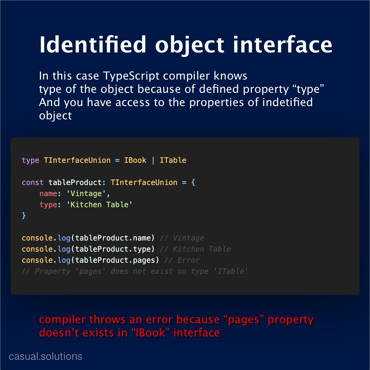 casualdots's tweet photo. Sometimes union type in #typescript may be too complex to understand. I hope my slides will help you to understand how it works.
See full slides at: 
https://t.co/3c4KWwa7PM

#react  #frontend  #webdev  #javascript  #dev  #coder  #code #nodejs  #programming  #developer  #coding https://t.co/CryNJrqguD