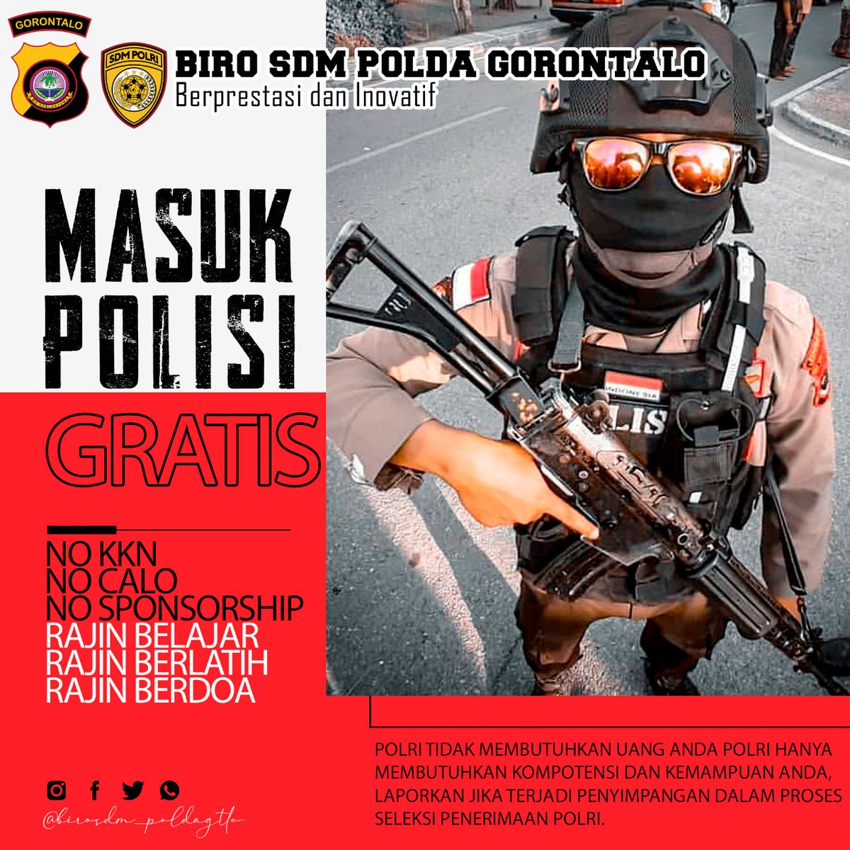 ImToduho's tweet photo. Masuk polri gratis 
No calo
No KKN 
Sponsorship 

#Ssdm_polri 
#BiroSdm_polda 
#masukpolrigratis https://t.co/D8d3fLGaqu