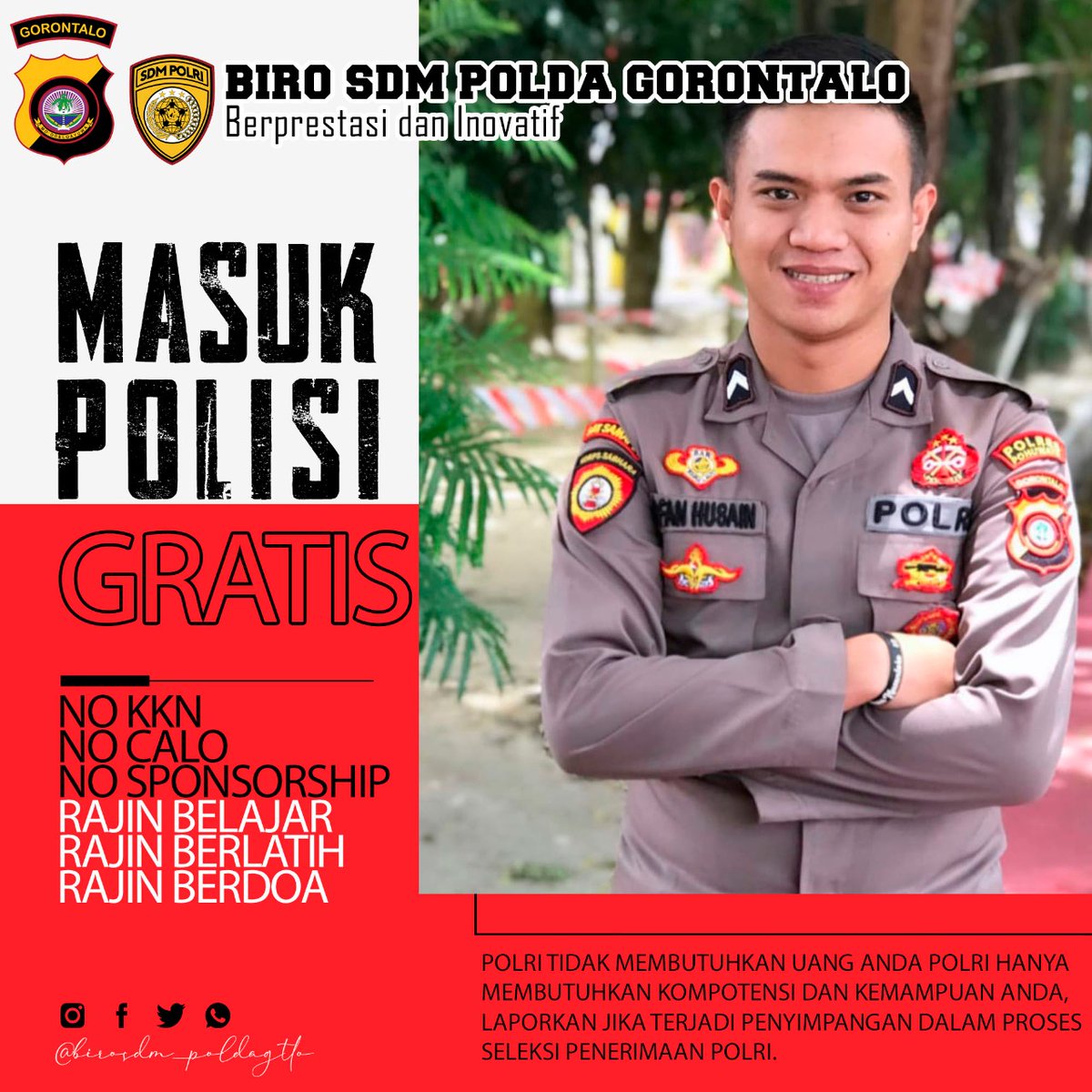 ImToduho's tweet photo. Masuk polri gratis 
No calo
No KKN 
Sponsorship 

#Ssdm_polri 
#BiroSdm_polda 
#masukpolrigratis https://t.co/Hmjm3l61u2