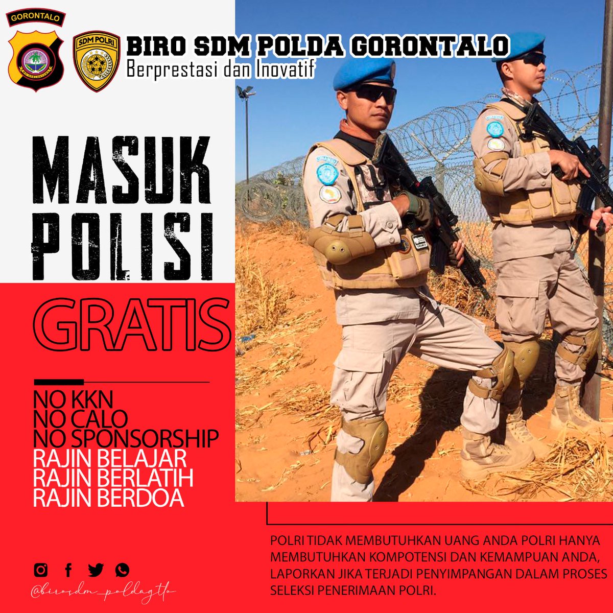 ImToduho's tweet photo. Masuk polri gratis 
No calo
No KKN 
Sponsorship 

#Ssdm_polri 
#BiroSdm_polda 
#masukpolrigratis https://t.co/JOmD8BUWmf