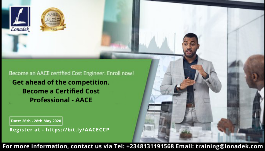 LonadekInc's tweet image. Our Certified Cost Professional virtual training is Certified by ACCE. The training is suitable for everyone who is part of any team that executes industrial projects. 
Don&apos;t miss this opportunity
Register - bit.ly/AACECCP
#AACE #ProjectControllers #EnergyGapNigeria