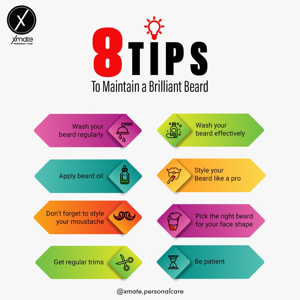 XmateP's tweet photo. Quick Tips to maintain a Brilliant beard effortlessly

#Xmate #BeardCare #BeAwesome #SelfCare #XmateTrimmers #TheSoundChoice https://t.co/WSx1CBXYk1