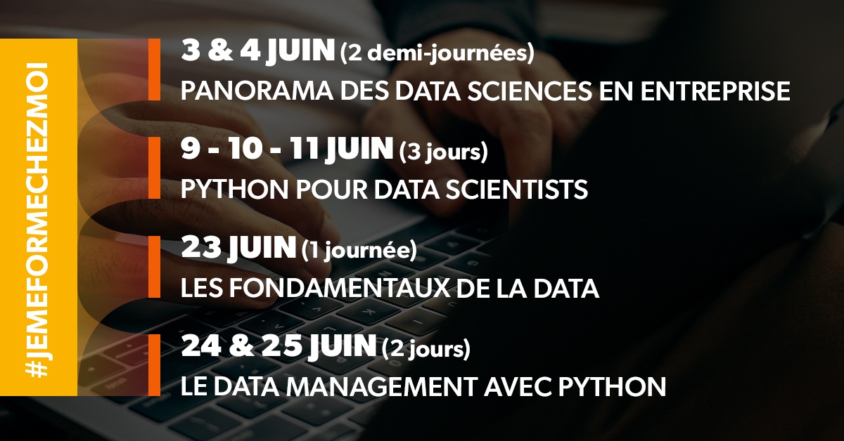 Epsilondatamktg's tweet photo. 🎓 Formez-vous à distance en juin avec EPSILON et développez vos compétences #Data et #DataScience grâce à nos experts. Nos #formations sont éligibles au dispositif #FNE Formation.
Les inscriptions commencent maintenant 🚀
👉https://t.co/8gdEUnl4Ng
#JeMeFormeChezMoi #datapartner https://t.co/vj1LxdcM1w