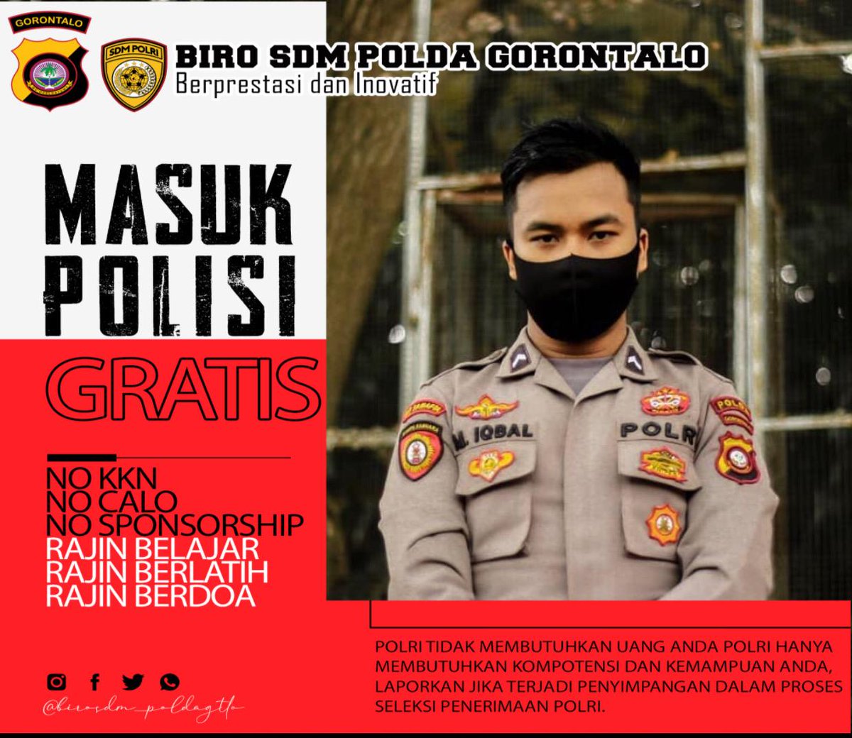 ImToduho's tweet photo. Masuk polri gratis 
No calo
No KKN 
Sponsorship 

#Ssdm_polri 
#BiroSdm_polda 
#masukpolrigratis https://t.co/9OkZsDPepn