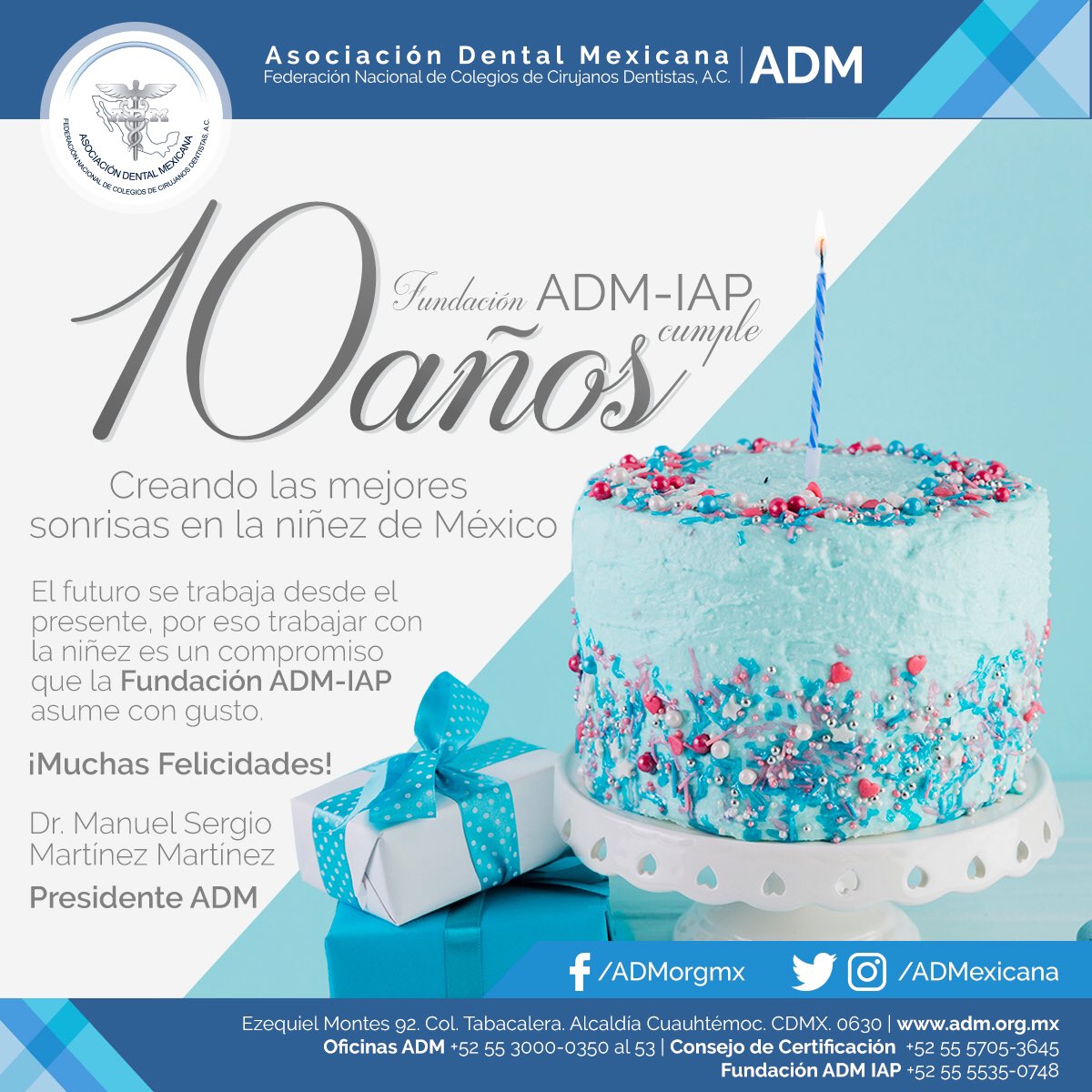 ADMexicana's tweet photo. Una gran felicitación a la Fundación ADM-IAP por sus 10 años creando las mejores sonrisas en la niñez de México.
¡Muchas Felicidades! ��🥳🥳 https://t.co/D02ClSdydL