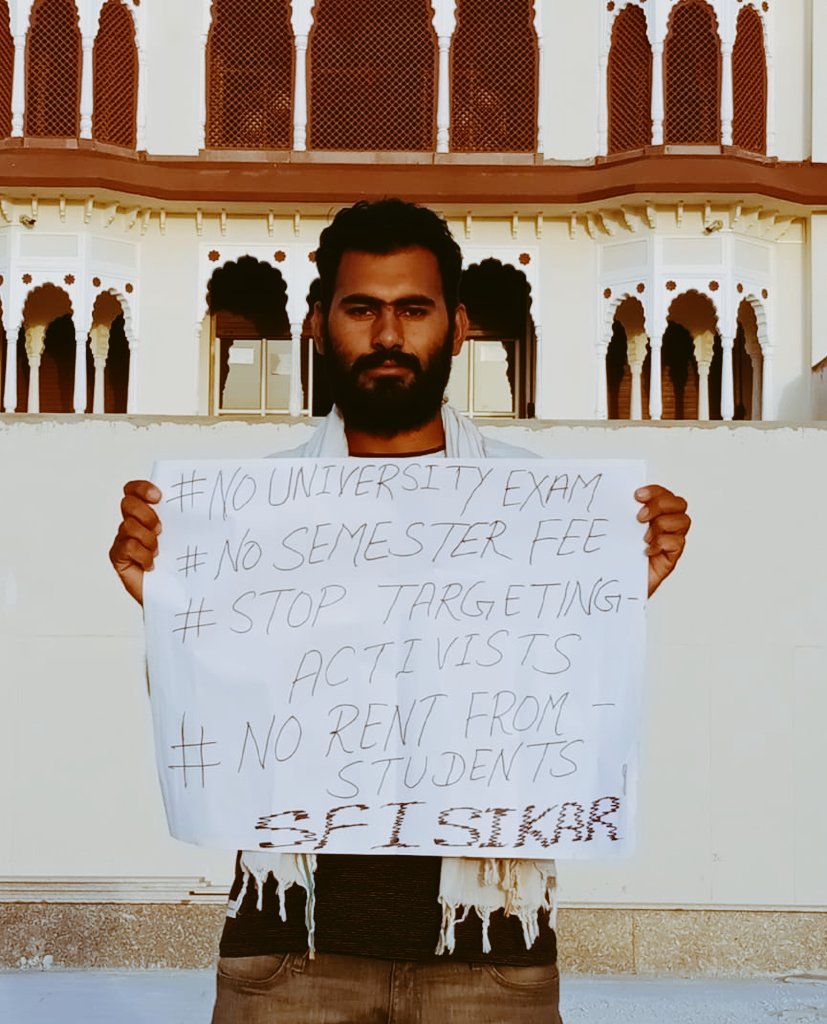 vijendra_dhaka_'s tweet photo. #No_UNIVERSITY_EXAM
#PROMOTE_UNIVERSITY_STUDENTS
#NO_SEMESTER_FEES
#STOP_TARGETING_ACTIVISTS
#NO_TO_DIGITAL_DIVIDE
@narendramodi
@PMOIndia
@DrRPNishank 
@HRDMinistry 
@RahulGandhi
@ashokgehlot51 
@KalrajMishra
@RajBhavanJaipur
@SachinPilot 
@RajCMO
@BSBhatiInc https://t.co/XOtG0Am5lf