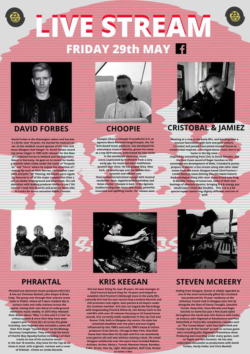 LIMBO LIVE 🕺

BOOM! just announced - join us Friday 29th May live on <a href="/Facebook/">Facebook</a> for a tip top Limbo / 23rd Precinct lineup!