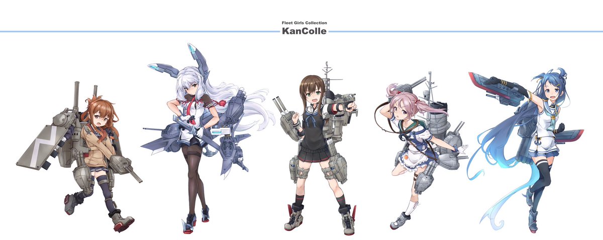 fubuki (kancolle) ,inazuma (kancolle) ,murakumo (kancolle) ,samidare (kancolle) ,sazanami (kancolle) black pantyhose black thighhighs folded ponytail sailor collar black sailor collar pantyhose thighhighs  illustration images