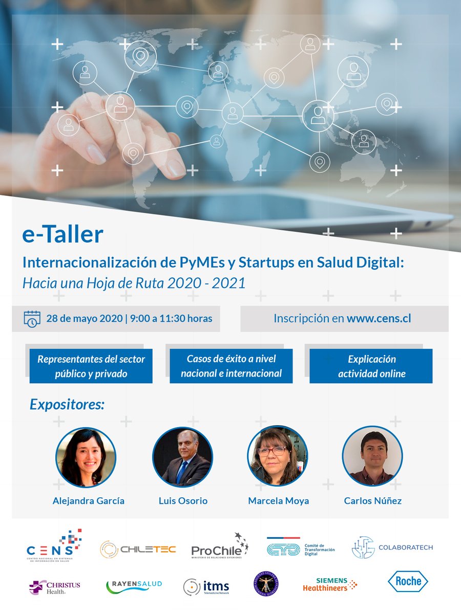 Turck_182's tweet photo. Estimades Todes.......SAVE THE DATE¡¡¡
No te pierdas el próximo 28 de mayo de 09 a 11:30 hrs.
el taller de Internacionalización de PyMes y Startups en Salud Digital.
@CENSChile
@ChiletecOrg
@ProChile
@saludmasdesarro
@Rayen_Salud #RayenLab https://t.co/TNGoWrfRY9