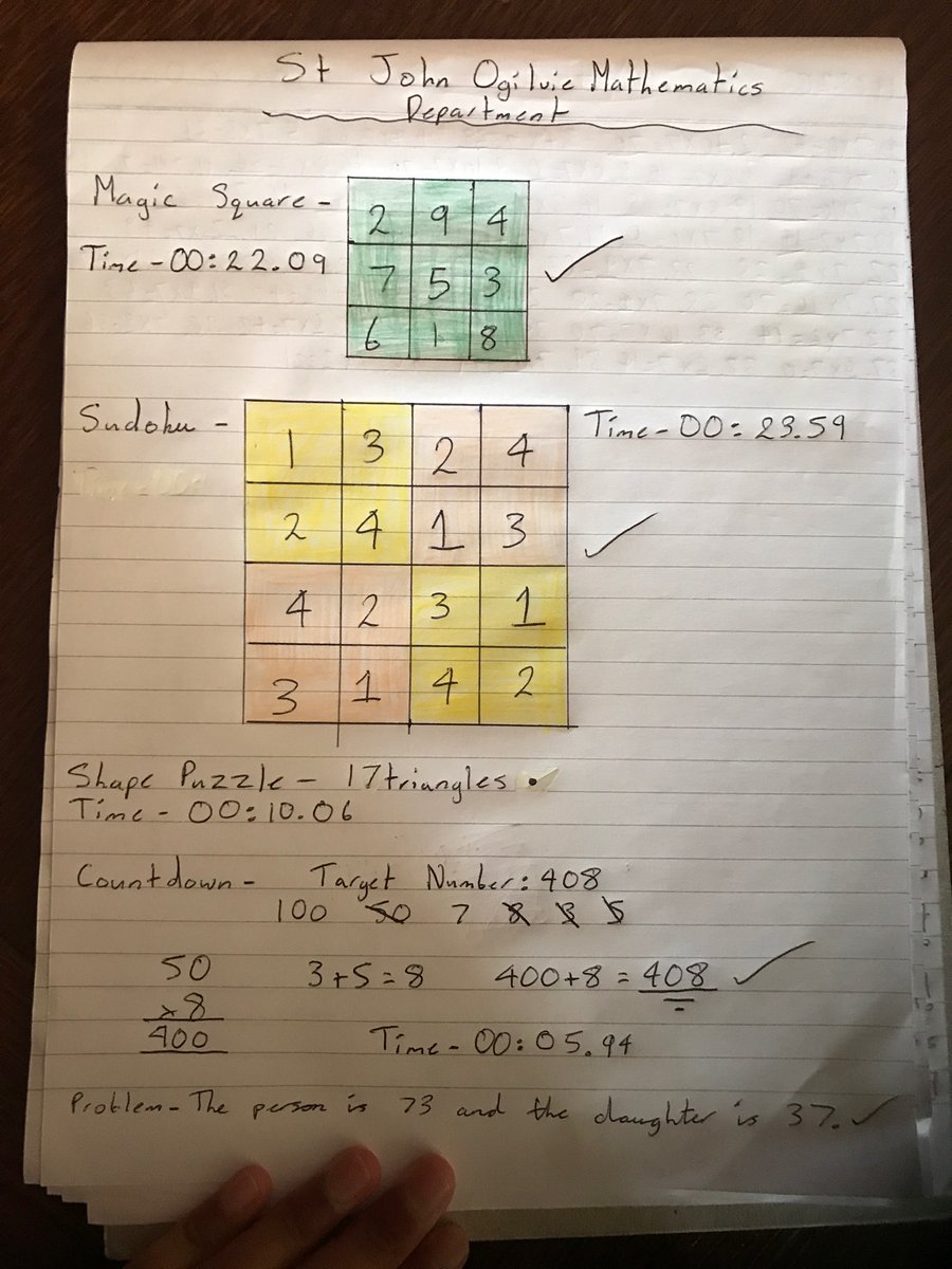 cintholthomas's tweet photo. @OgilvieTo @StjohsMathsdept These are my answers to the problems.I done them against the clock🙂For the last question I needed some help though https://t.co/lAmhpD0kbk