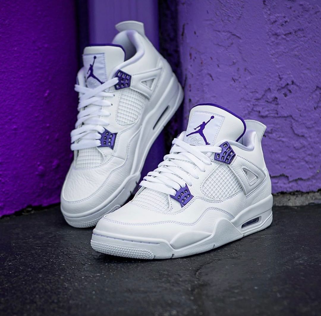 jordan 4 purple metallic on feet