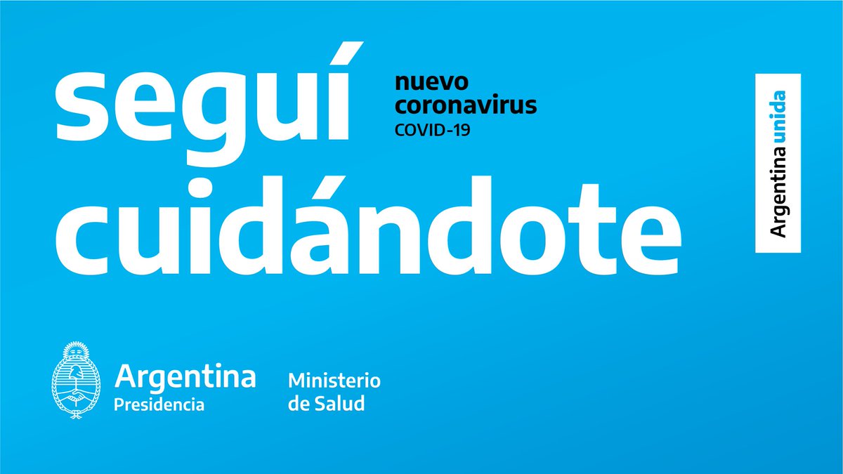 PrimeroGenteAr's tweet photo. La cuarentena obligatoria y las medidas de cuidado son las mejores formas de evitar contagios de Covid-19.

Por eso #SeguíCuidándote, es momento de ser más responsables que nunca.

#ArgentinaUnida 
(192) https://t.co/aQQyq9tmH3