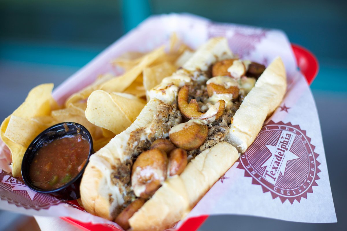 Re-opened our doors just in time for our new *limited time only* EL DIABLO cheesesteak🙌🧀 Choice of beef or chicken, grilled onions, topped with Texadelphia Queso &amp; fried jalapeño slices🤤 Available in house or for curbside pick-up! #lto #cheesesteaks #phillycheesesteak