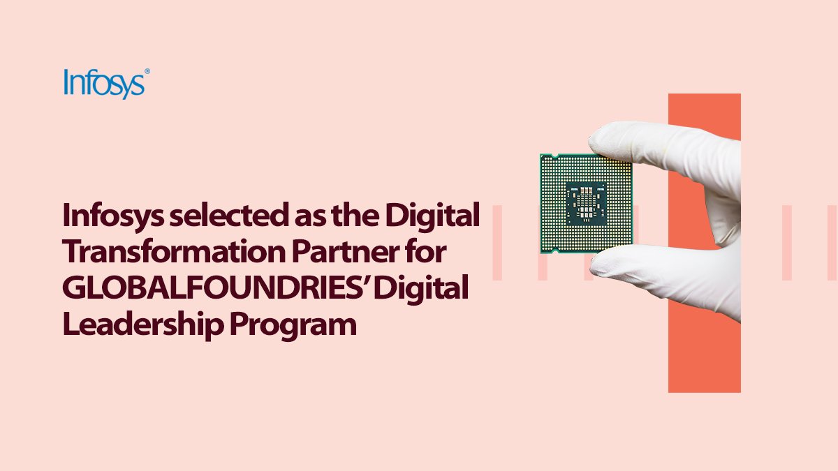 Infosys's tweet photo. By harnessing the power of the private and public #cloud, we will assist GlobalFoundries in transforming their manufacturing and corporate operations to deliver more value to their clients while lowering the cost of ownership”- Anand Swaminathan. Read more https://t.co/6KBjFkkoR2 https://t.co/PRL4IhOXyv