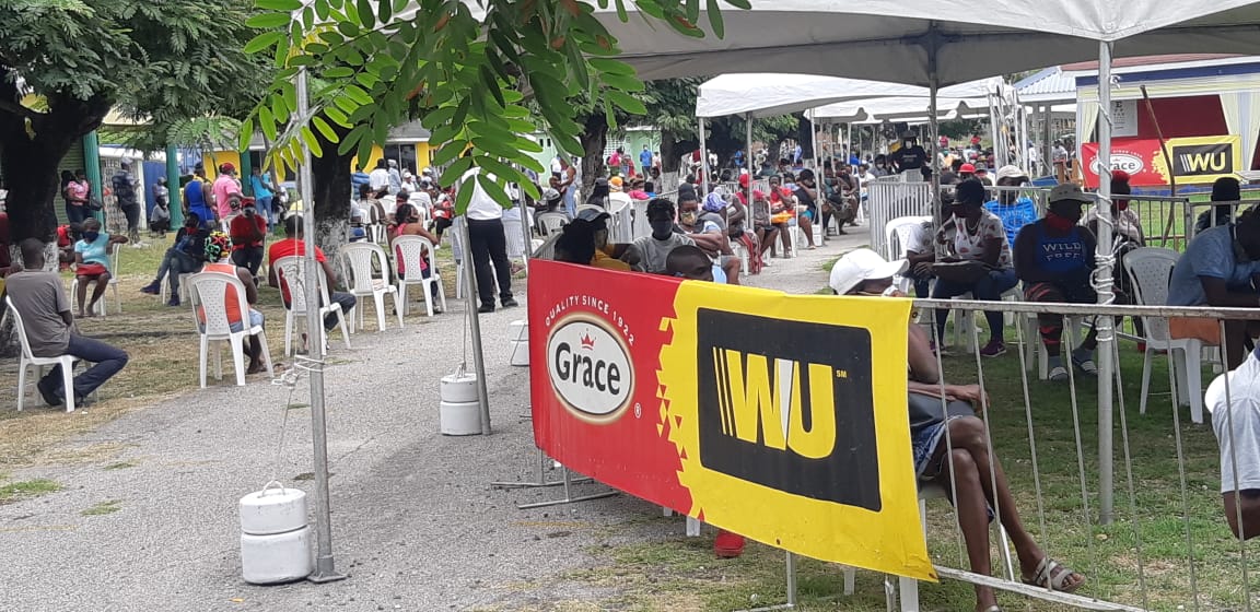 GKMSOnline's tweet photo. #Denbigh is a hit! The people of Clarendon have been awesome! If you're in the area & still need to collect your #GOJCare #CompassionateGrant from GKMS/Western Union come with your Govt I.D, TRN & Reference Number. #WeCare and are happy to serve you. https://t.co/XX77IXRQ5Q
