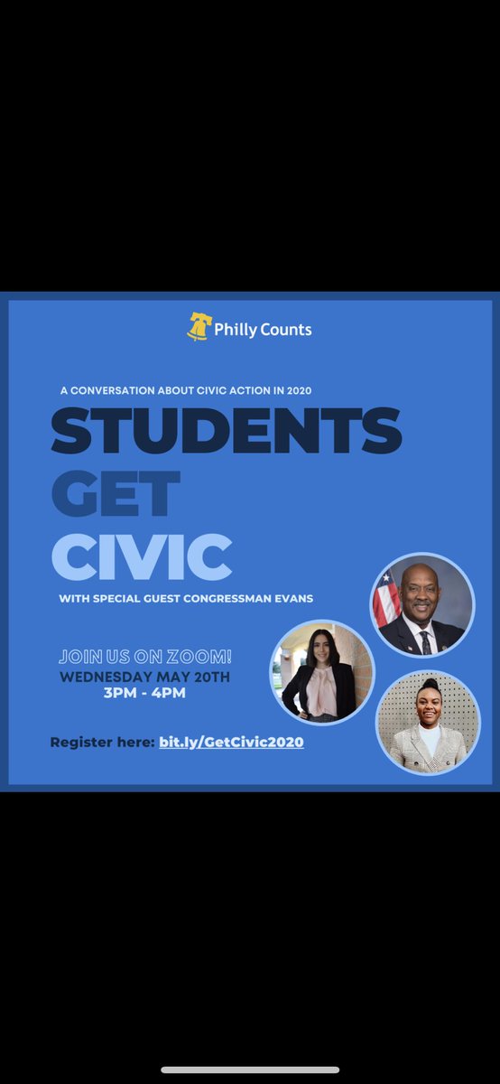 Jani_Rameswaran's tweet image. 2020 is THE year for civic action. Join Philly Counts and Congressman Evans this Wednesday at 3:00 p.m. to chat about why students participating in the #2020Census and voting is vital to ensuring a fairer future for our communities. #PhillyCounts #StudentsCount