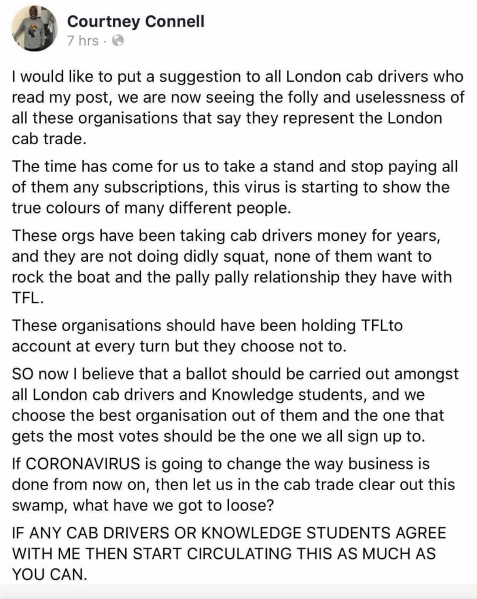 Cockneycabbie_'s tweet photo. Right, “let’s open a can of worms.” Who agrees or disagrees with Courtney Connell? @1350c He’s been a London cabbie for many years. https://t.co/MYVSP1cZnA