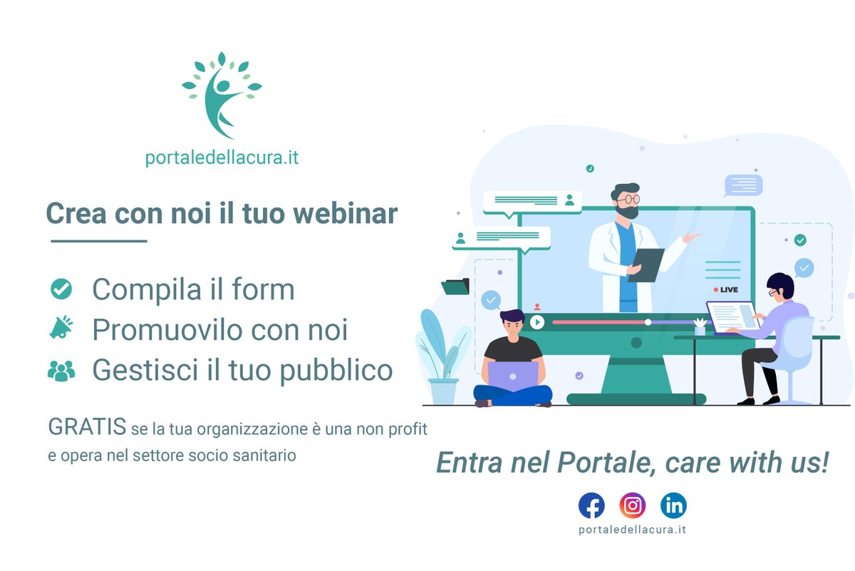 aicaresrl's tweet photo. 🔸Crea con noi il tuo webinar🔸
Sei un professionista e stai pensando di organizzare un webinar?
Entra nel #PortaleDellaCura e organizzalo con noi😉
🔰 Qui sotto trovi il form da compilare per iniziare 🔰
https://t.co/0kE9czP3RA
Cosa aspetti? Care with us💙
#Webinar #Aicare https://t.co/dd8D4AGfp3