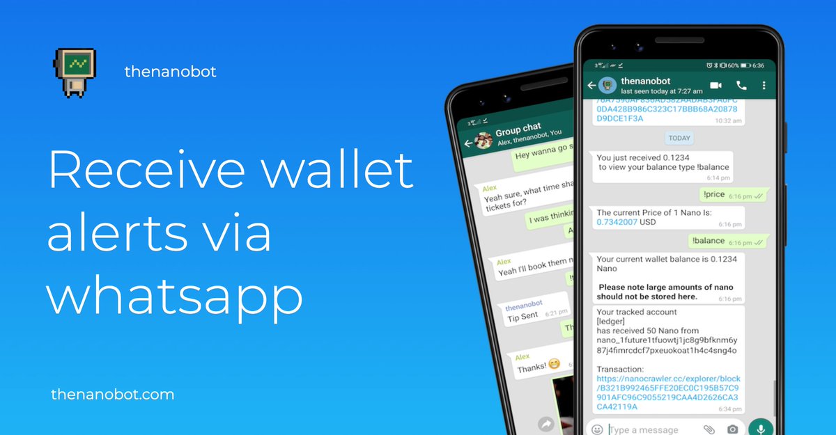 The_Nano_Bot's tweet photo. 2/3 

Tracking 🕵️ - What if you want to receive alerts for your hardware wallet, desktop wallet or any other account?Now you can with TheNanoBot, simply tell the bot which account you want to track and you will receive notifications about any activity on the account. https://t.co/dLU4nhf3CU