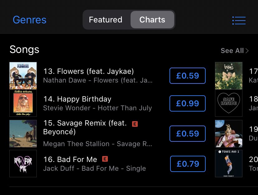 sophsaturn's tweet image. so #BadForMe is #16 on the uk charts and #5 on the uk pop charts, BUZZING @iamjackduff
