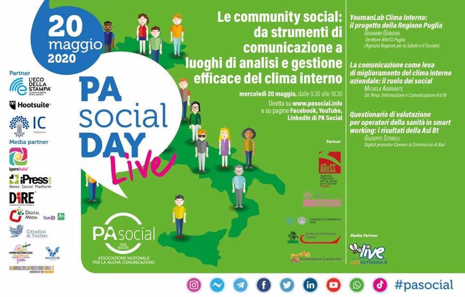 Ecosistema Camerale (@ecosist_camcom) on Twitter photo Oggi è il #PASocialDay, Diretta Facebook, YouTube e su pasocial.info/pa-social-day-… fino alle 19. Ecosistema partner dell'intervento territoriale Puglia- Basilicata, h.14.35, col coordinamento della nostra Presidente <a href="/FrancescaSane/">Francesca Sanesi</a> e l'intervento di <a href="/giubari/">Giuseppe Storelli</a>
<a href="/MicaelaAbbinant/">MicaelaAbbinante</a> Oggi è il #PASocialDay, Diretta Facebook, YouTube e su pasocial.info/pa-social-day-… fino alle 19. Ecosistema partner dell'intervento territoriale Puglia- Basilicata, h.14.35, col coordinamento della nostra Presidente <a href="/FrancescaSane/">Francesca Sanesi</a> e l'intervento di <a href="/giubari/">Giuseppe Storelli</a>
<a href="/MicaelaAbbinant/">MicaelaAbbinante</a>