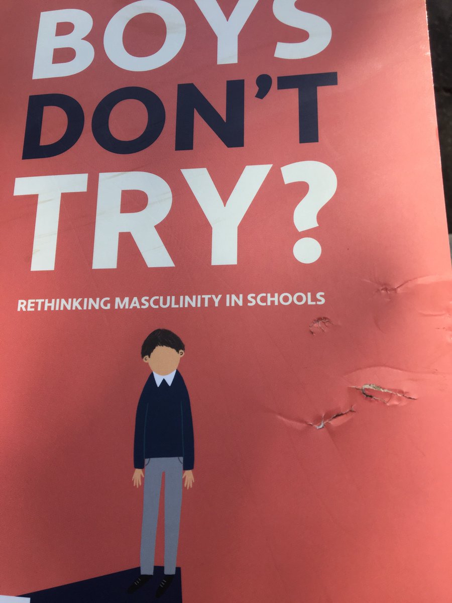 miss_keep's tweet photo. My new colleague isn’t as big a fan of the ‘Boys don’t Cry?’ front cover as I am 😭 @Positivteacha @mr_englishteach https://t.co/Fhh7MWPqat