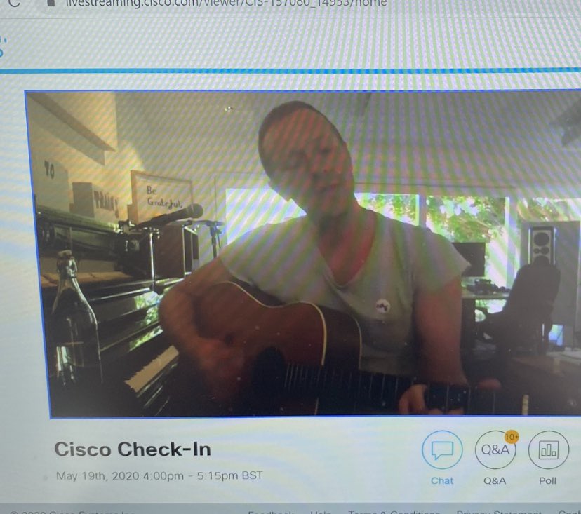 LouLoucbush's tweet photo. Exciting company checks ins the last few weeks @ChuckRobbins @FranKatsoudas know how to pull in a crowd ..@coldplay This week and a day off on Friday #ADayForMe #WeAreCisco #LoveWhereYouWork who will be on next week...?? https://t.co/ixtTWSLQLz