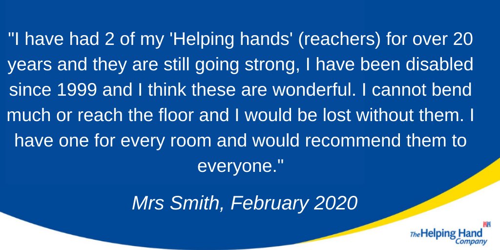 HelpingHandCoUK's tweet photo. Our #Reachers #Grabbers really do offer a lifetime of reliability and quality! Mrs Smith has had hers for over 20 years and she couldn't live without it - what a worthwhile investment from only £10!

https://t.co/P2029dpd9k

#EverydayEssentials #MakeLifeEasier #BlkCountryHour https://t.co/GTupEhJrI9